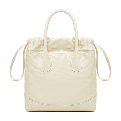 Genuine Leather Women's Handbag Diagonal Cross Bag White