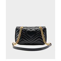 Genuine Leather Fashion Women's Handbag Messenger Bag Black - Thumbnail 3