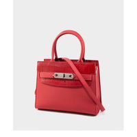 Genuine Leather Women's Bag Vintage Handbag Red - Thumbnail 2