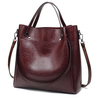 Genuine Leather Fashion Retro Messenger Bag Women's Handbag Brown - Thumbnail 2