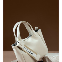 Genuine Leather Hobo Shoulder Bag For Women Large Crossbody Bag White - Thumbnail 2