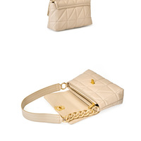 Genuine Leather Women Shoulder Bag Vintage Crossbody Purse Handbag Cream - Thumbnail 3