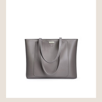 Genuine Leather Women Top Handle Satchel Handbags Shoulder Bag Messenger Tote Bag Grey - Thumbnail 1