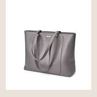 Genuine Leather Women Top Handle Satchel Handbags Shoulder Bag Messenger Tote Bag Grey - Thumbnail 2