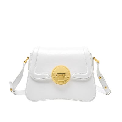 Genuine Leather Women Fashion Handbags Tote Bag Shoulder Bag White