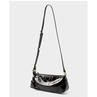 Genuine Leather Women Trendy Cresent Shoulder Bag Hobo Handbags Black - Thumbnail 4