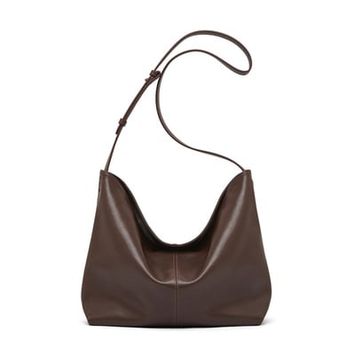 Genuine leather womens fashion shoulder bags large tote bag retro purse handbag brown - Thumbnail 3