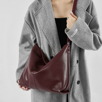 Genuine Leather Womens Fashion Shoulder Bags Large Tote Bag Retro Purse Handbag Purple - Thumbnail 1