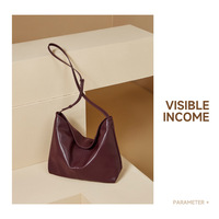 Genuine Leather Womens Fashion Shoulder Bags Large Tote Bag Retro Purse Handbag Purple - Thumbnail 2