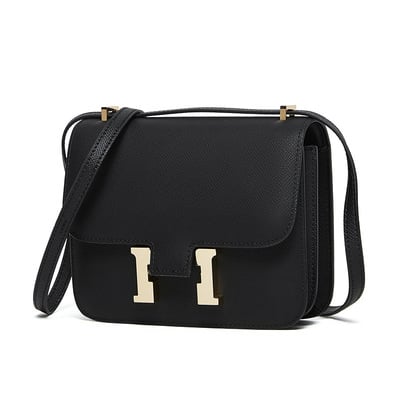 Genuine leather women shoulder purses and handbags black - Thumbnail 1