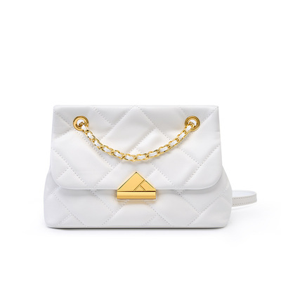 Genuine leather women small hobo bag slouchy shoulder bag white - Thumbnail 3