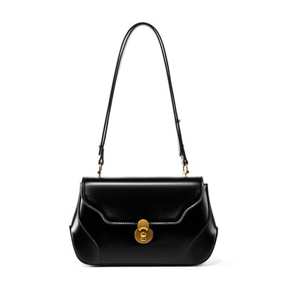 Genuine leather women fashion handbags wallet tote bag shoulder bag black - Thumbnail 5