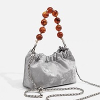Genuine Leather Fashion Hobo Bags Large Purse and Handbags Silver - Thumbnail 1