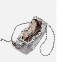 Genuine Leather Fashion Hobo Bags Large Purse and Handbags Silver - Thumbnail 2