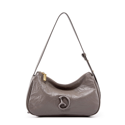 Genuine leather womens handbags ladies purse satchel shoulder bags grey - Thumbnail 4