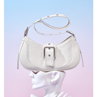 Genuine Leather Hobo Purses and Handbags White - Thumbnail 1