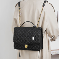 Genuine Leather Crossbody Purses for Women Handbag and Backpack Black - Thumbnail 2