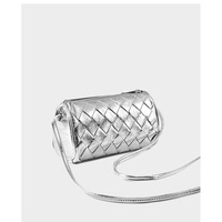 Women Trendy Small Shoulder Bag Genuine Leather Hobo Handbags Silver - Thumbnail 3