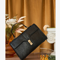 Genuine Leather Women Purses and Ladies Handbags Medium Size Shoulder Bags Black - Thumbnail 2