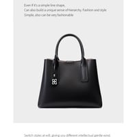 Genuine Leather Womens Fashion Purses and Handbags Top Handle Satchel Tote Bags Black - Thumbnail 1