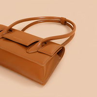 Genuine Leather Women's Beach Bag Shoulder Bag Brown - Thumbnail 2