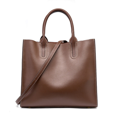 Genuine leather womens handbags ladies purse satchel shoulder bags brown - Thumbnail 2