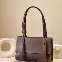 Women Crossbody Bags Genuine Leather Shoulder Handbags Brown - Thumbnail 1