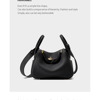 Genuine Leather Women Retro Classic Clutch Hobo Tote Purse and Handbag Cute Crossbody Bags Black - Thumbnail 1