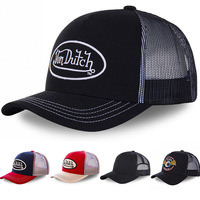 Baseball Caps With Sun Protection Mesh And Embroidered Letters DUTCH Black - Thumbnail 1