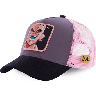Cartoon dragon ball baseball cap buu pink - Thumbnail 2
