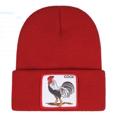 Unisex knit cuffed cap women men gift red - Thumbnail 3