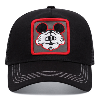 Cartoon baseball hat outdoor sports mickey peaked cap black - Thumbnail 2