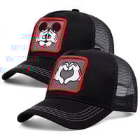Cartoon Baseball Hat Outdoor Sports Mickey Peaked Cap Black - Thumbnail 1