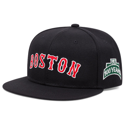 BOSTON Embroidered Baseball Cap Black