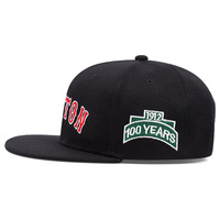BOSTON Embroidered Baseball Cap Black - Thumbnail 2