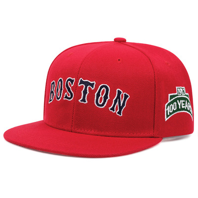 Boston embroidered baseball cap red - Thumbnail 2