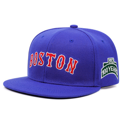 Boston embroidered baseball cap blue - Thumbnail 1