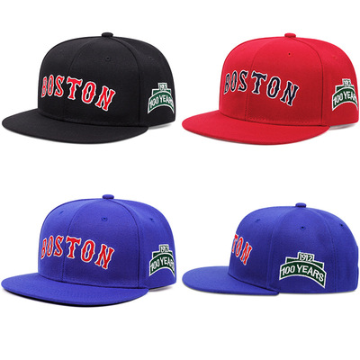 Boston embroidered baseball cap blue