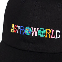 ASTROWORLD Embroidered Baseball Cap Outdoor Sports Mesh Peaked Cap Black - Thumbnail 3