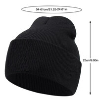 Jack Cactus Embroidered Hat Winter Warm Woolen Hat Bean hat Black - Thumbnail 1
