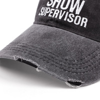 SHOW SUPERVISOR Hole Punch Baseball Cap Outdoor Sports Cowboy Peaked Cap Black - Thumbnail 3