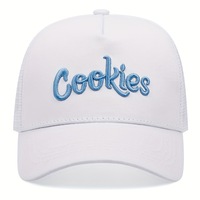 Cookies Baseball Cap Outdoor Sports Mesh Peaked Cap White - Thumbnail 1