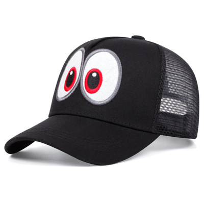 Mario embroidered baseball cap outdoor sports mesh peaked cap black
