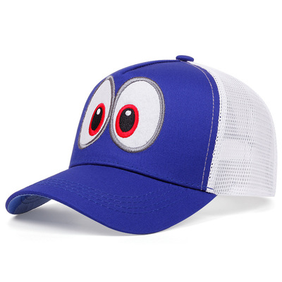 Mario embroidered baseball cap outdoor sports mesh peaked cap blue - Thumbnail 3