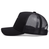 Cross Embroidered Baseball Cap Outdoor Sports Mesh Peaked Cap Black - Thumbnail 2