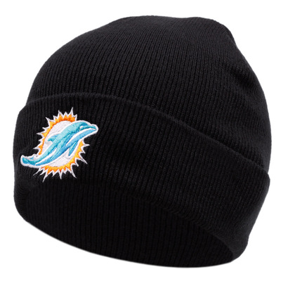 Embroidery of dolphin skull baseball cap outdoor warm woolen hat black - Thumbnail 4