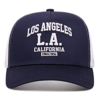 Los Angeles Embroidered Baseball Cap Outdoor Sports Mesh Peaked Cap Blue - Thumbnail 1