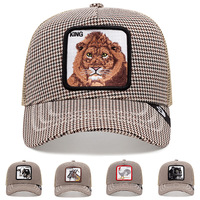 Goat Embroidered Baseball Cap Outdoor Sports Mesh Peaked Cap Multi - Thumbnail 1