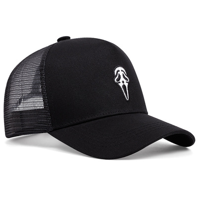 Halloween ghost face truck driver cap peaked cap black