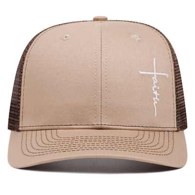 Richardson Truck Driver Cap Outdoor Sports Mesh Peaked Cap Khaki